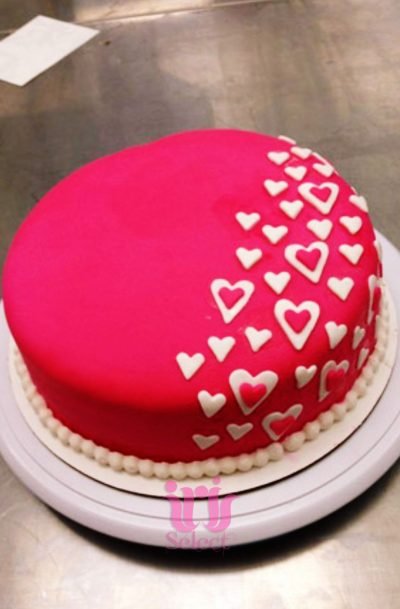 Hot Pink Heart Cake