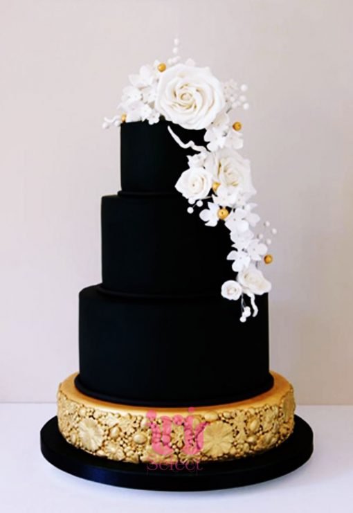 Luscious Black and Gold Stack Cake
